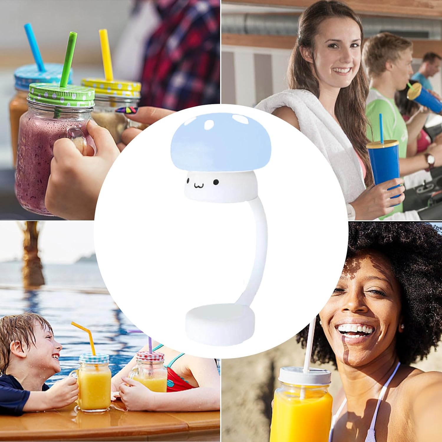 Drinking Straw Covers Straw Protectors, Cartoon Tips Cover