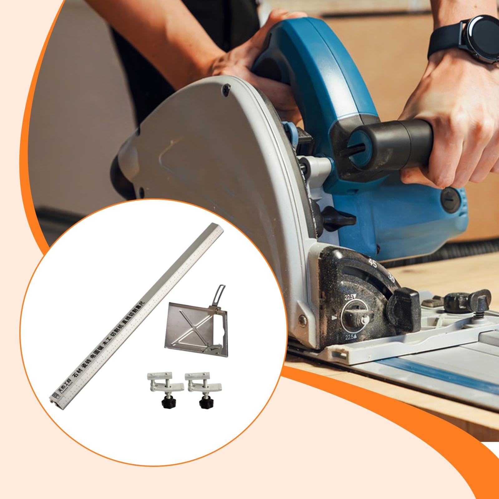 Guía para Cortar Guía de Circular Guía de Carril Regulable Base de Máquina de Corte Accesorio para Carpintería de Aluminio Adecuada para Tareas, 112cm