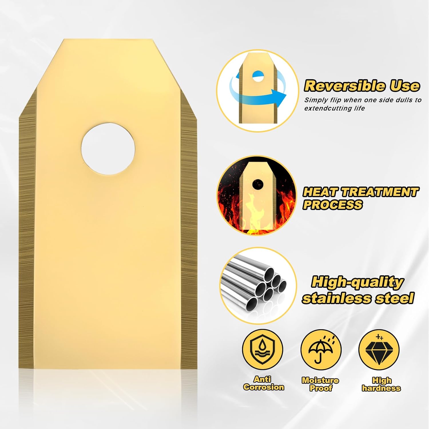 REEYEAR 36 Pack Replacement Blades Compatible with Segway Navimow X3,i & H Series – Upgraded Thickened Titanium Coated Double-Edged Mower Blades for Efficient & Durable Lawn Cutting
