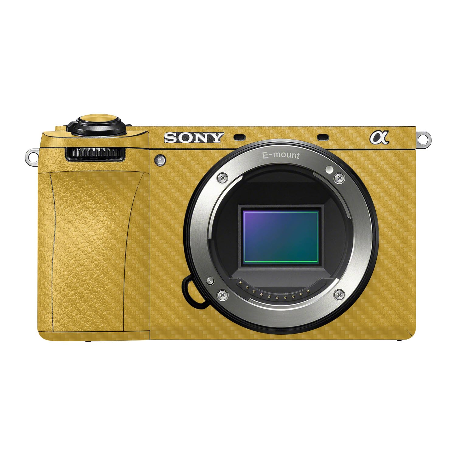 Carbon Fiber Camera Skin Compatible with Sony A6700 Mirrorless Camera (2023) - Solid Marigold - Premium 3M Vinyl Protective Wrap Decal Cover - Easy to Apply | Crafted in the USA by MightySkins