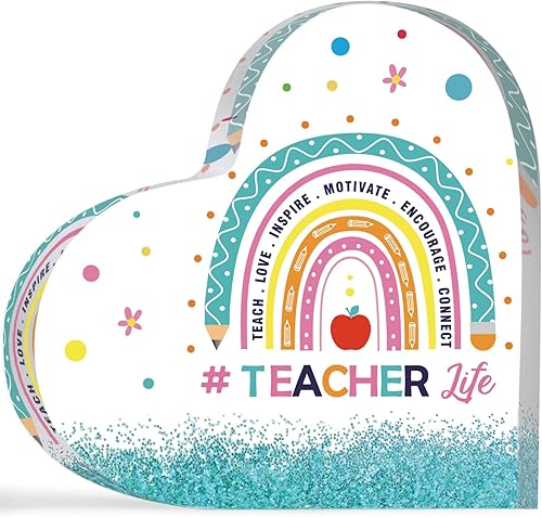 Regalos de agradecimiento a profesores para mujeres, recuerdo acrílico y pisapapeles regalos para profesores de parte de estudiantes para