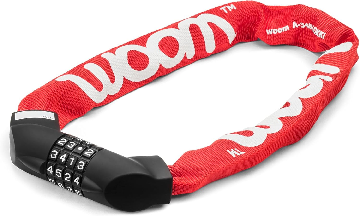 woom Lokki – Cerradura de bicicleta con combinación de cable para bicicleta, cerradura de seguridad de cadena de acero endurecido (cadena de 24