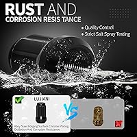 Vista 3 de 20 piezas de tuercas de lengüeta negras de 1/2-20, tuercas hexagonales de remolque de 1,35" de altura, asiento cónico de 60 grados con llave