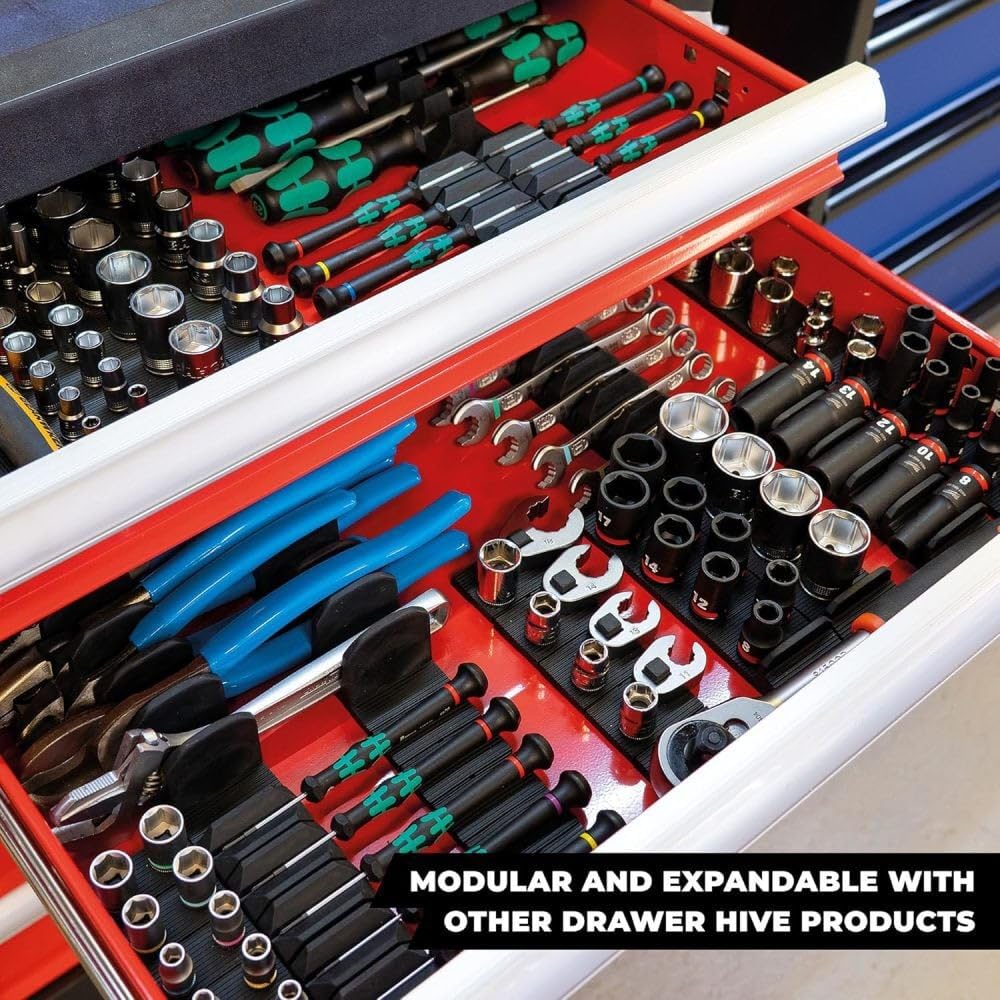 StealthMounts Drawer Hive Lot de 10 Porte-Tournevis de précision | Organisateurs modulaires pour mécaniciens Professionnels et bricoleurs | TPE moulé par Injection | Fabriqué au Royaume-Uni