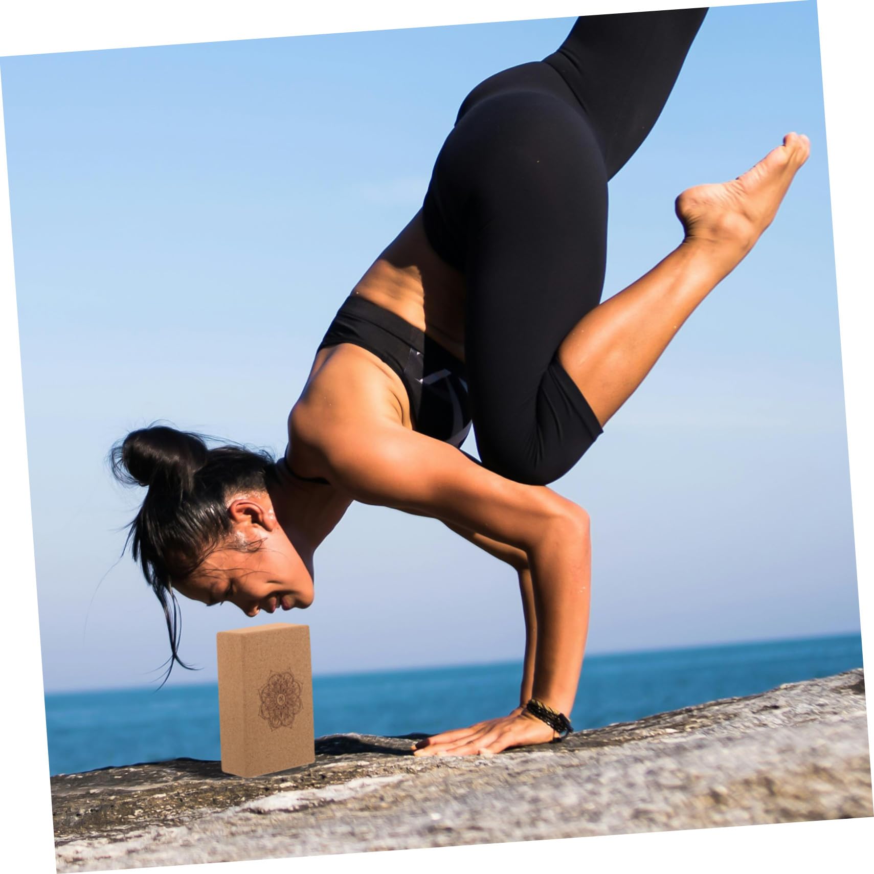 Yoga Trainingsblock aus Kork für Entspannung, Dehnung und Training