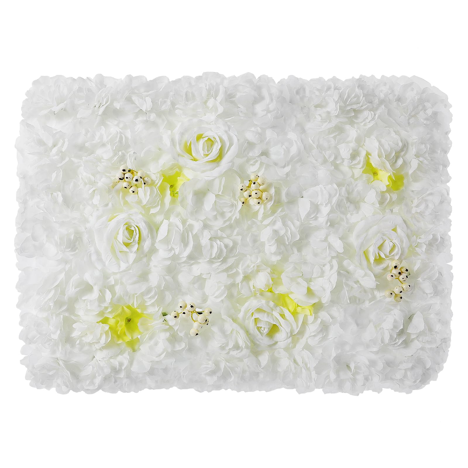 KüNstliche Blumenwand,12 StüCk Blumenpaneel Mit Basis FüR Hochzeit Wohnzimmer Tisch Wanddeko,Kunstblumen Rosenwand