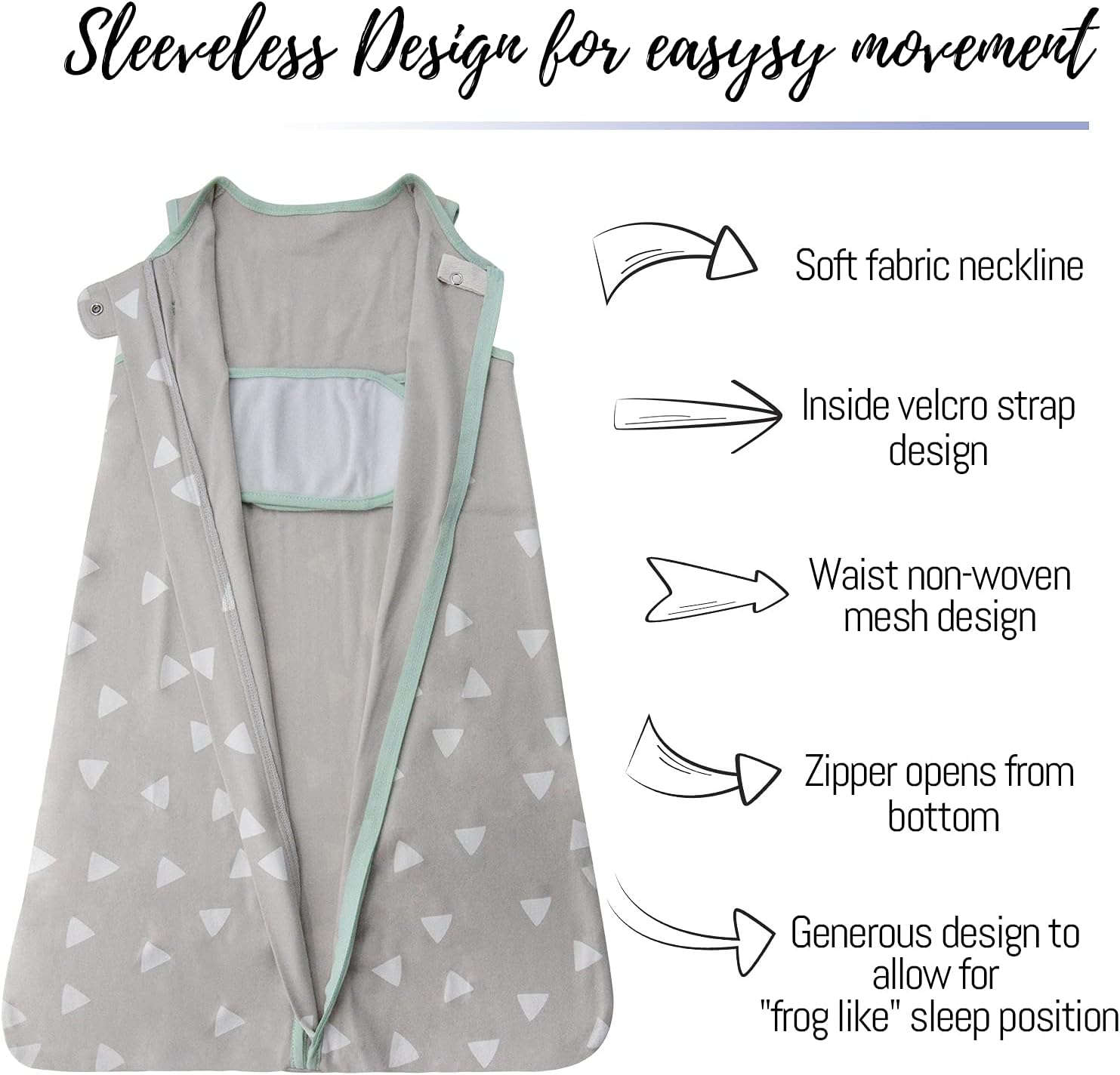 Baby Sleeping Sack Wearable Blanket 100% Cotton, Swaddle Sleeping Bag 0-18Months : Baby