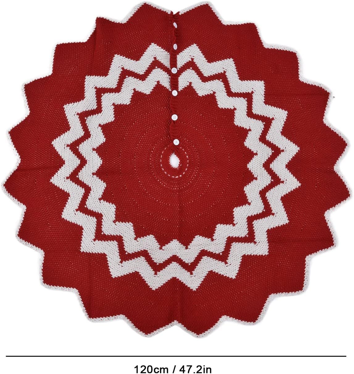 120cm Christmas Tree Skirt Mat - Soft Acrylic Fiber, Protects Floors & Enhances Holiday Décor, Fits All Tree Sizes