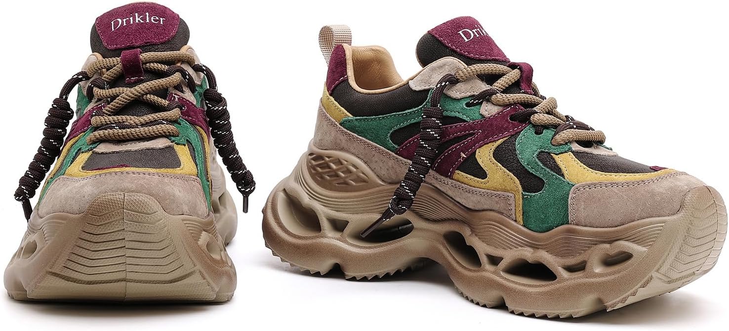 Women's Chunky Sneakers Stylish and Comfortable Lace-Up Platform Athletic Shoes That Fashion Walking Shoes - Image 3