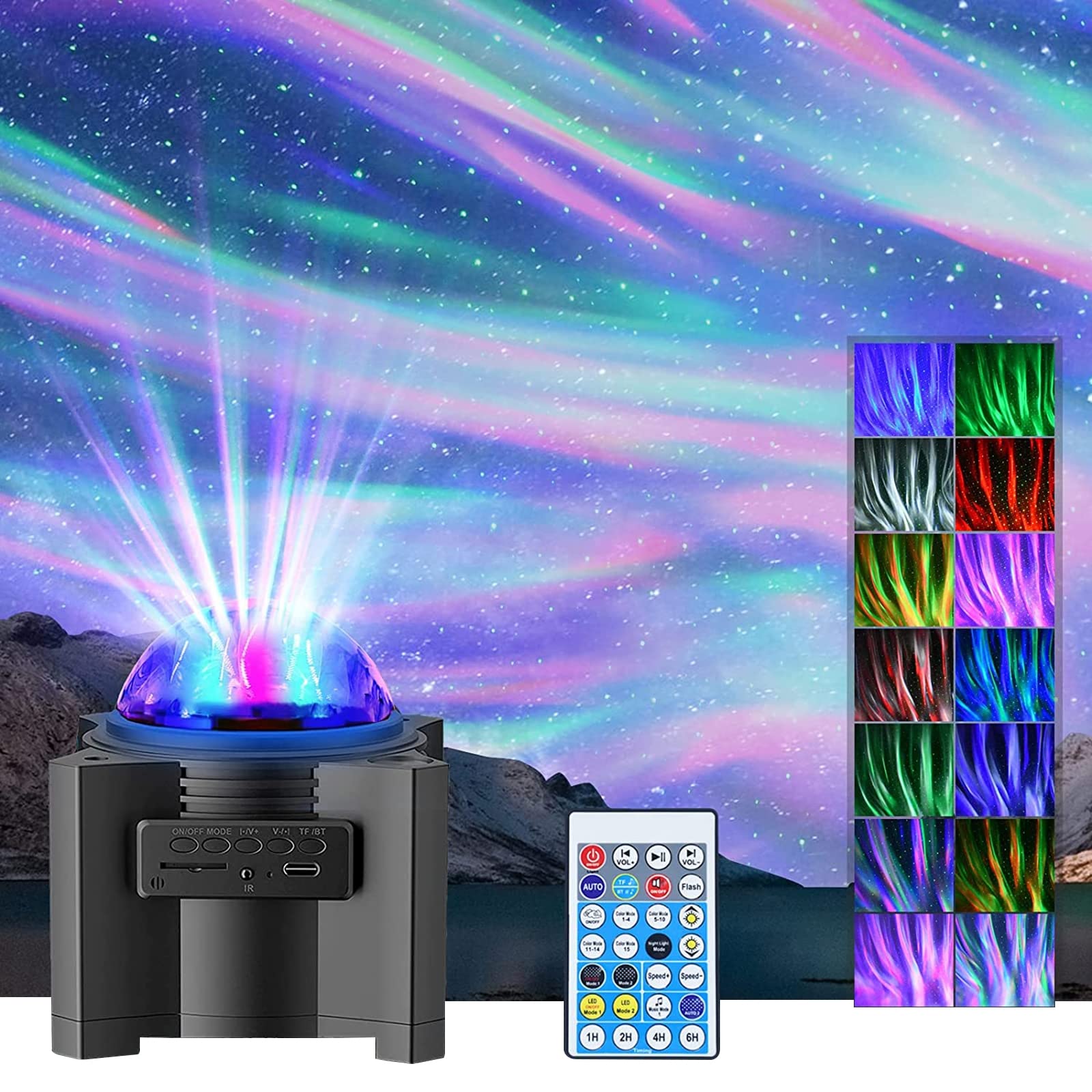 Światło projektora, projektor Led Starry Star Light, zmiana koloru z głośnikiem muzycznym Bluetooth i pilotem i zegarem na lampkę nocną 3 w 1 Kids Adult Gift Party Urodziny Wystrój sypialni
