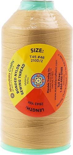 Miniatura 3 de Mandala Crafts - Hilo de nailon para coser piel, tapicería, jeans y tejido de pelo de alta resistencia