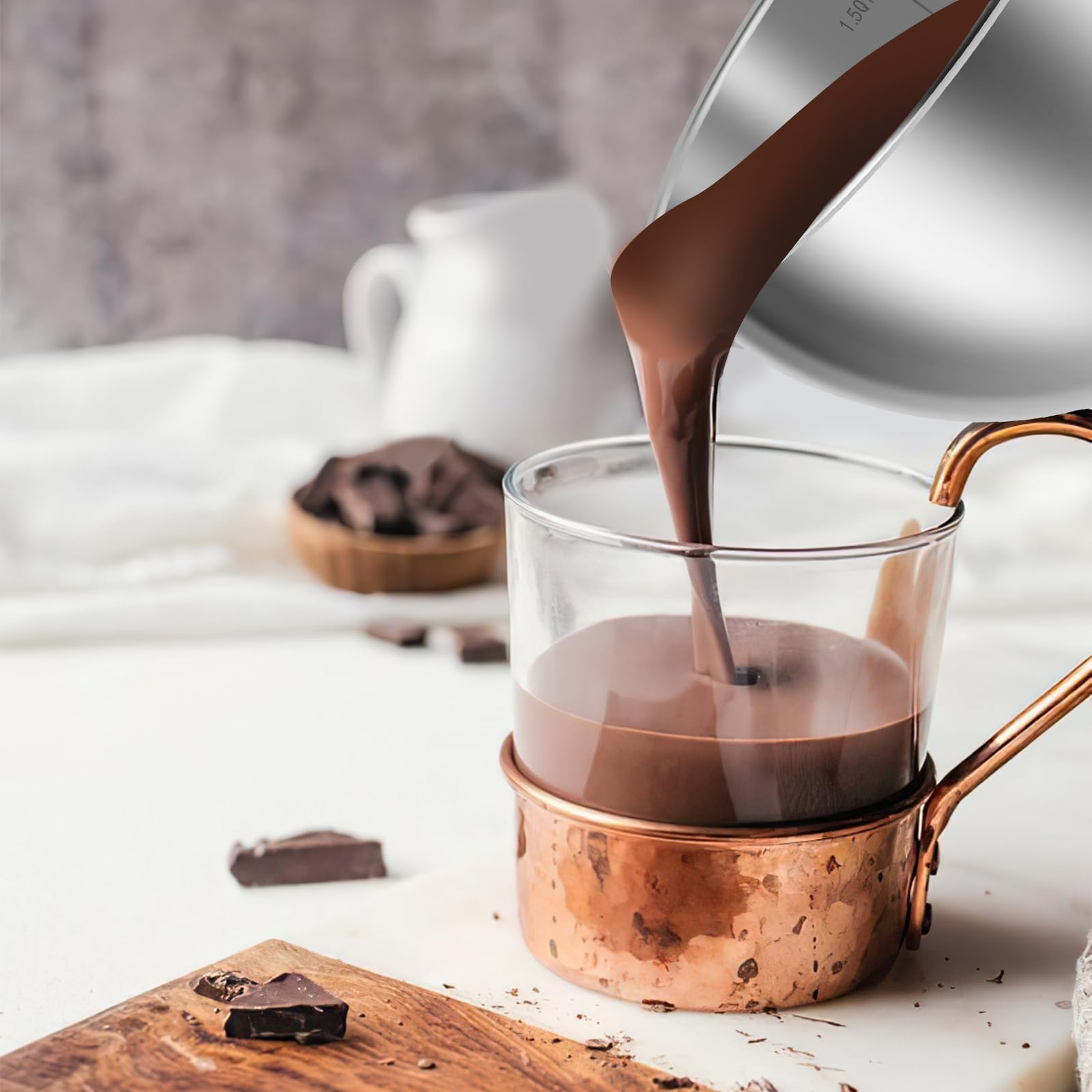 Sturdy Easy to Use Double Boiler Pot Set with Silicone Spatula 1.82QT Chocolate Melting Pot 2.54QT Stainless Steel Pot for Melting Chocolate Candy Candle US(Style 1)