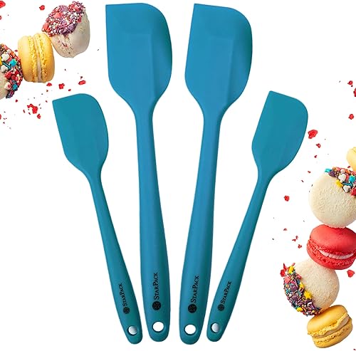 StarPack Home Juego de espátulas de silicona de alta calidad (2 pequeñas, 2 grandes), espátulas de goma de silicona resistentes al calor hasta 600