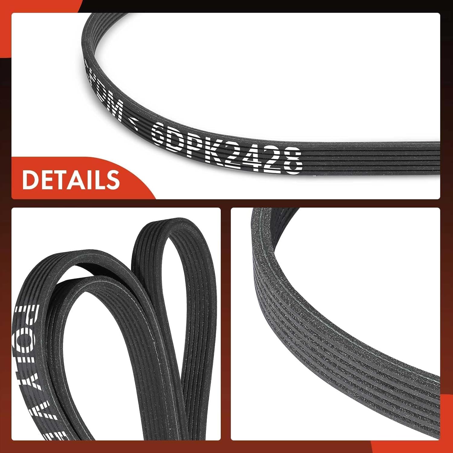 A-Premium Serpentine Belt 95.56 In Dual-Sided For Dodge Grand Caravan/Caravan 1996-2000 & Chrysler Town & Country 1996-2000, Grand Voyager, Voyager & Plymouth Grand Voyager