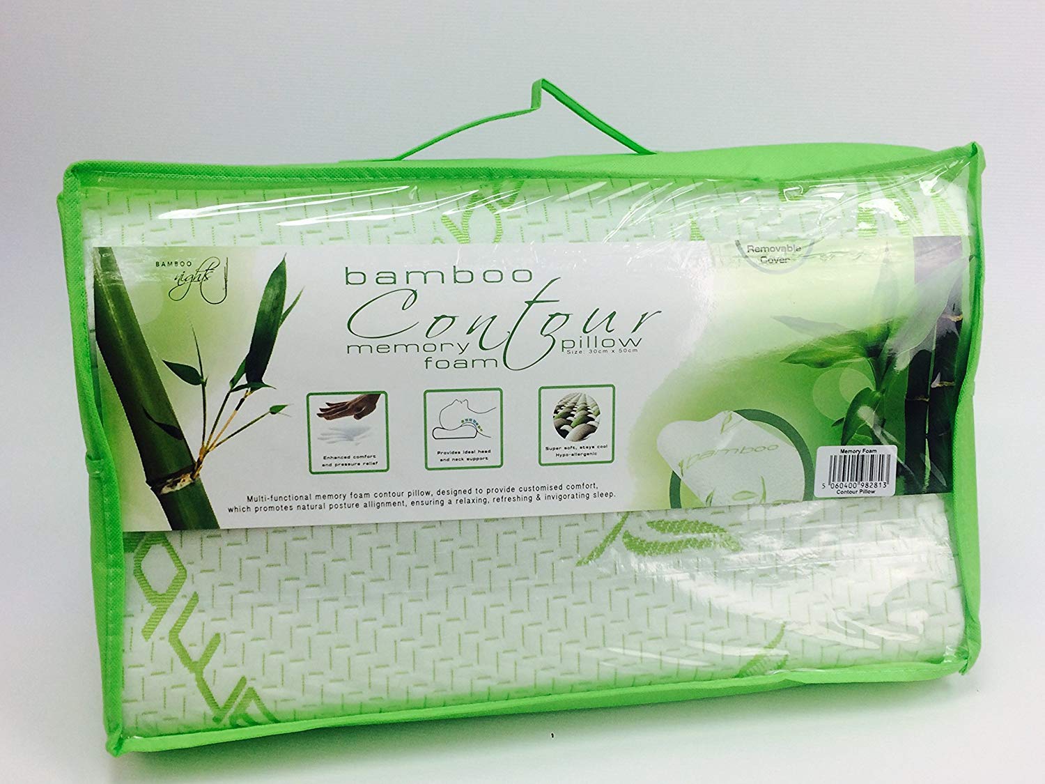 Nights Orthopaedic Pillow Head Neck Support Bamboo Contour Memory Foam Pillow 2 Sizes (40Cm X 60Cm)