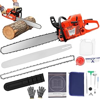 71CC 2-Cycle Power Petrol Chain Saws,28 Inch Gas Powered Chainsaw,4-HP Single Cylinder,Air-Cooled, Gasoline Chain Saws,Handheld Cordless with Automatic Adjustable Oil Pump,for Tree Wood Cutting