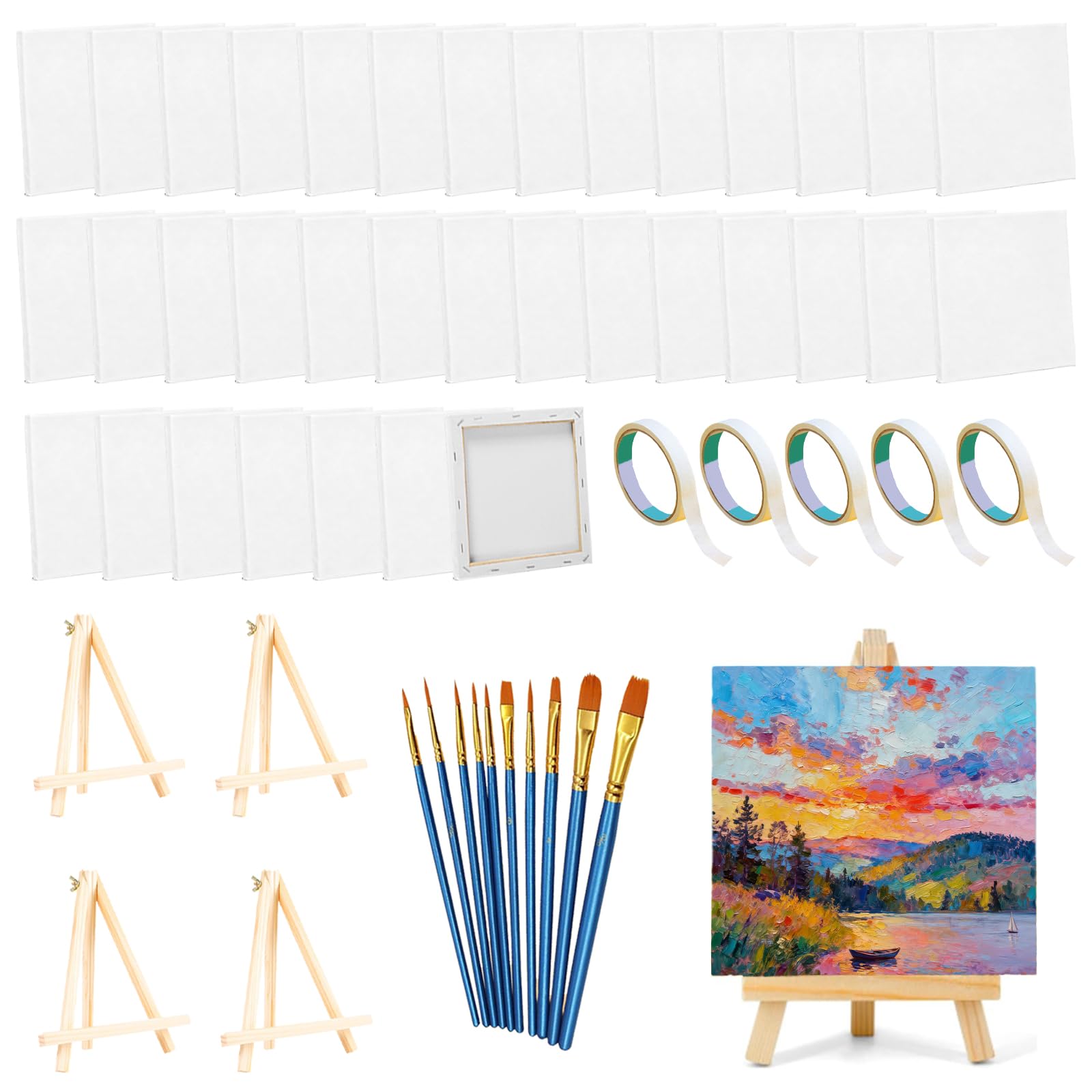 Mini chevalets toiles BRGD anti-bavure avec pinceaux fins pour réussir vos peintures miniatures