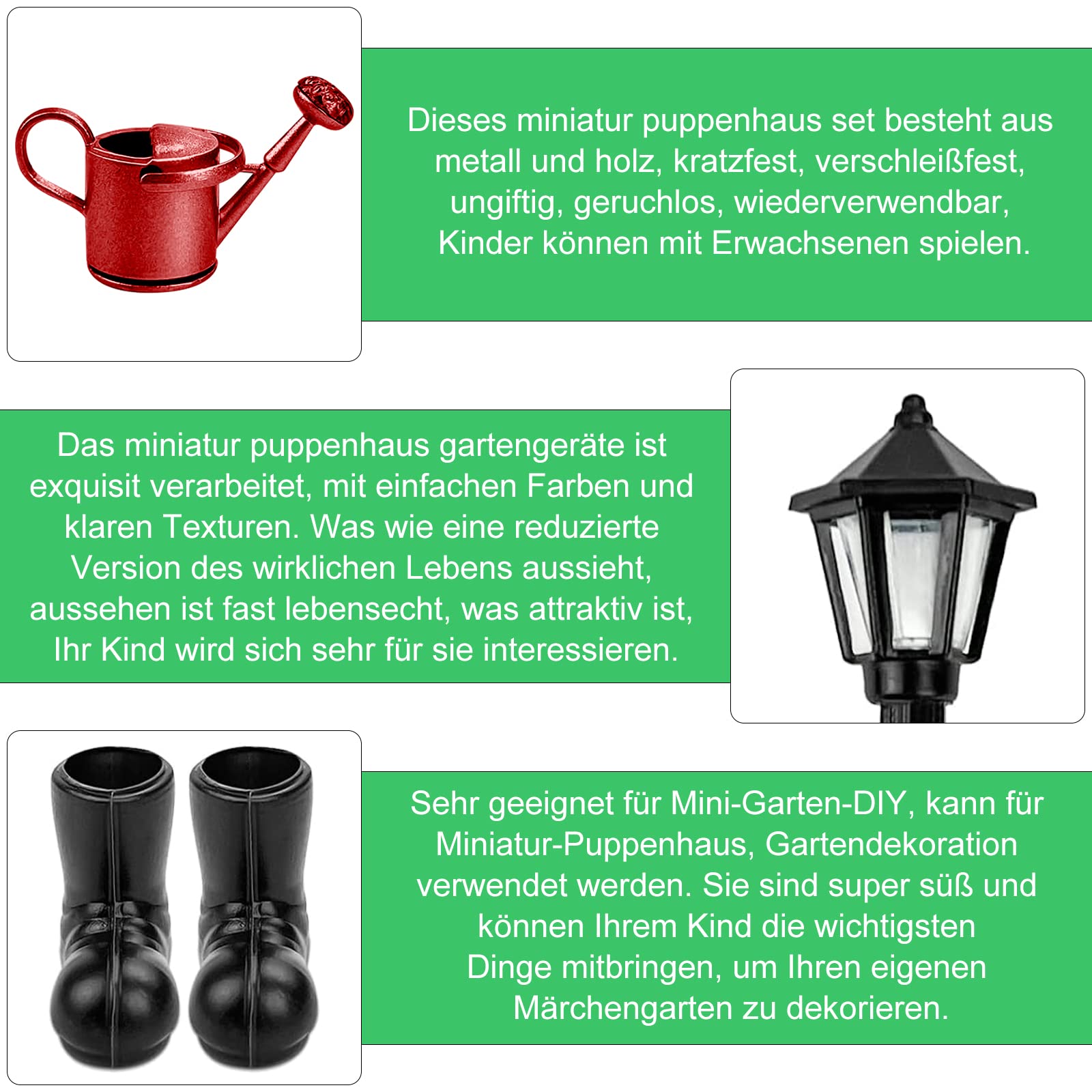 Attrezzi da giardino in miniatura per casa delle bambole Giochi di