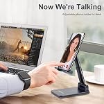Cell Phone Stand, Adjustable Phone Stands, Folding Phone Holder, Angle Height Phone Dock Cradle Holder for Desk, Compatible with All Mobile Phone, iPhone, iPad, Tablet, Desk Accessories