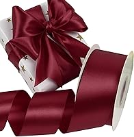 Vista 48 de Cinta de satén rosa polvoriento de doble cara, 3/8 pulgadas x 50 yardas, cintas de poliéster rosa polvoriento para envolver regalos, cinta de tela