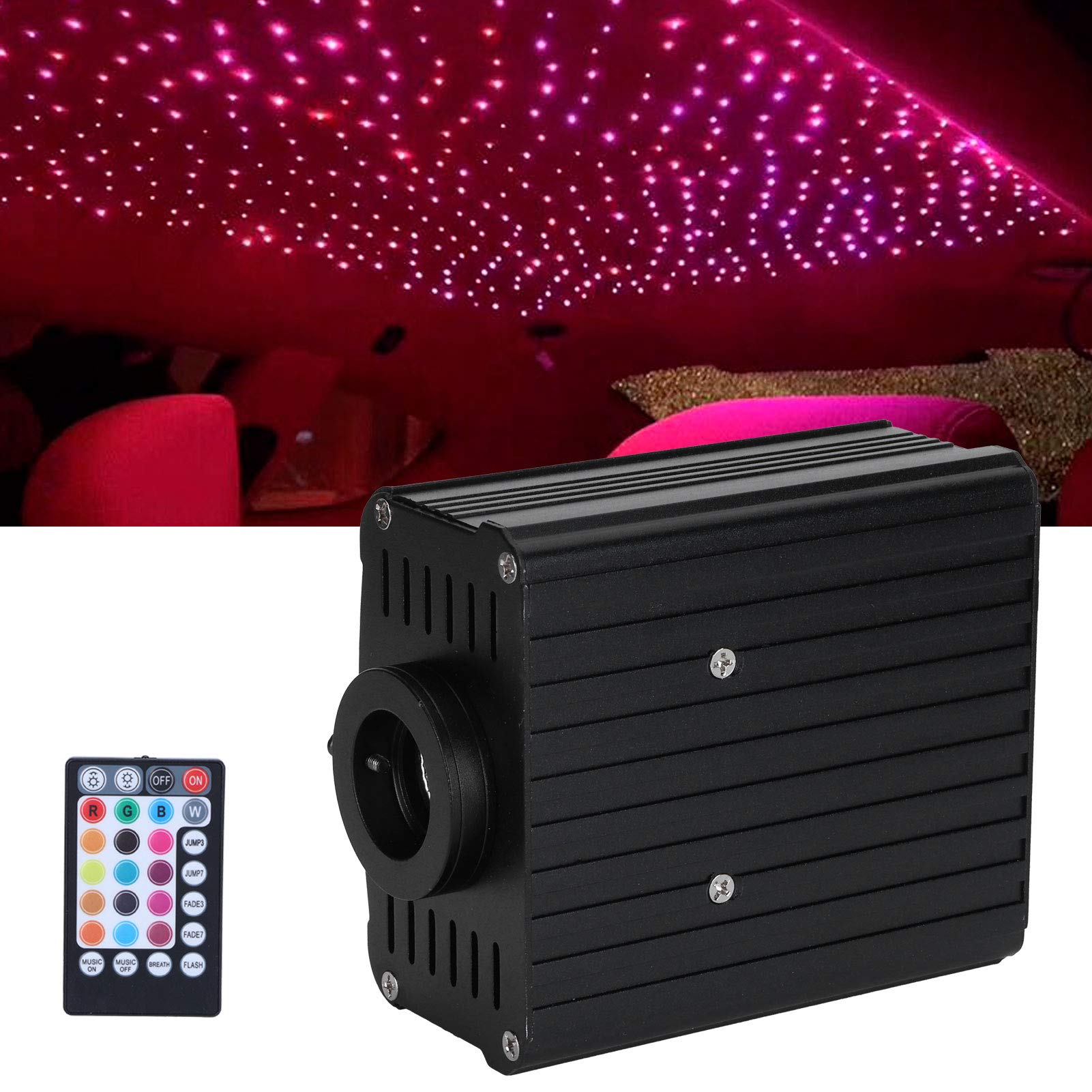 RGBW LED Kit Plafoniere a Stella in Fibra Ottica con Bluetooth App Remote Controllo Kit di Plafoniere Star, Fibra Ottica Cielo Stellato per Auto Casa Teatro
