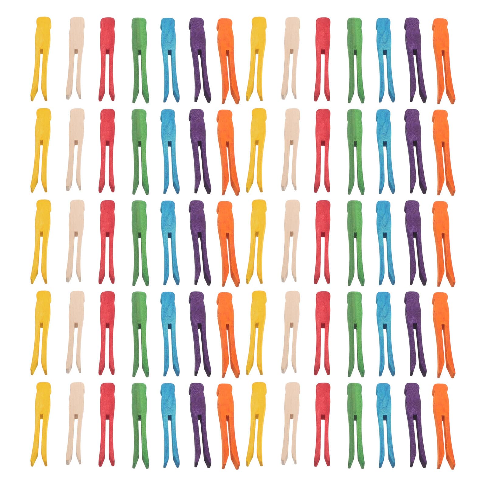 Toyvian 100 Pezzi Mollette Piatte in Legno Naturale per Foto e Artigianato, Clip Creative Facili da Usare per Ragazzo Ragazza e Principianti, Perfette per Casa e Decorazioni