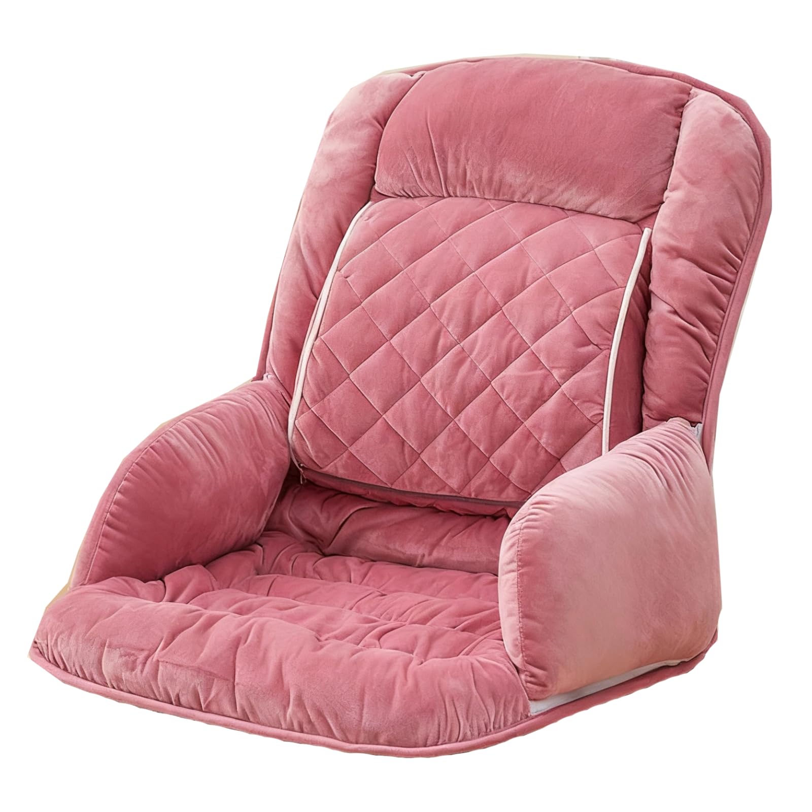 Cuscino per sedia da ufficio rosa con supporto lombare, 5 V, riscaldato, in morbido velluto, per sedia da scrivania con schienale, supporto ergonomico per la schiena, 17.7 x 19.7 x 19.7 in