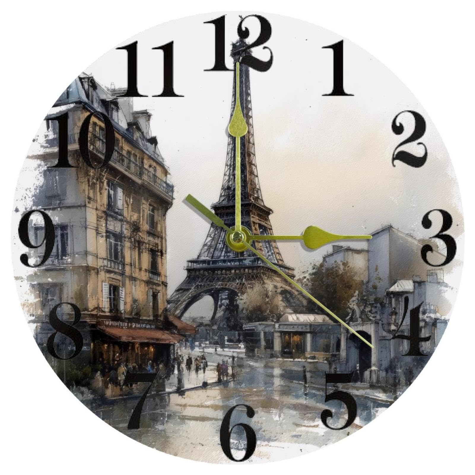 Horloge murale ronde à quartz silencieuse pour la maison et le bureau