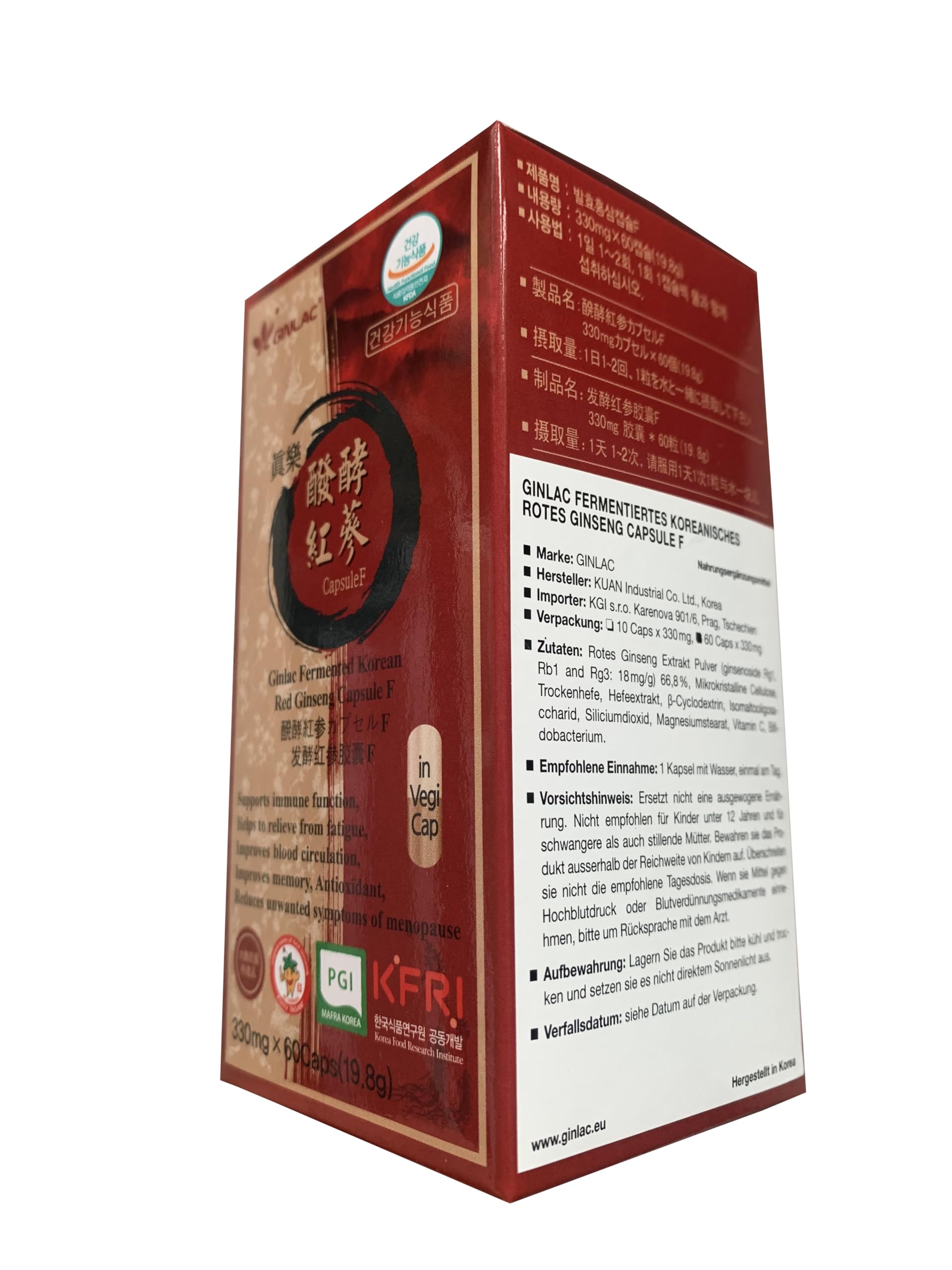 Fermentiertes Koreanisches rotes Ginseng Capsule F 60 Kapseln (2 Monate Behandlung)
