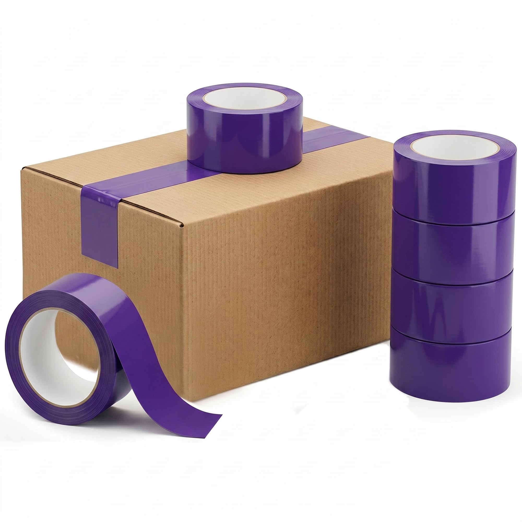 Venuscello® 12 x Parcel Packaging Tape Purple Strong Adhesive Coloured Carton Sealing Tape 48mm x 66m for Packing Shipping Moving Storage Warehouse Office Use