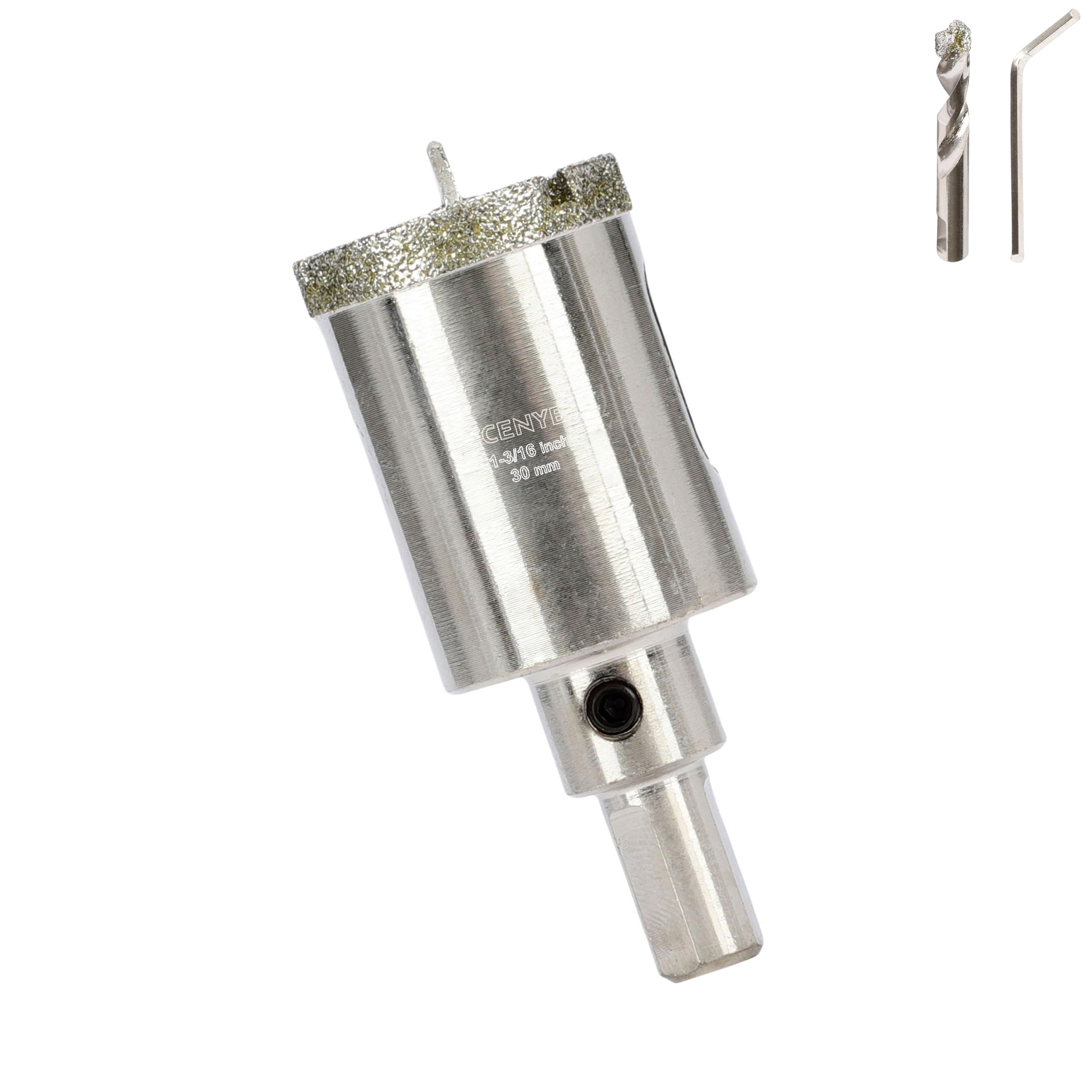 1-3/16 Inch 30mm Tile Hole Cutter Drill Bit Diamond Metal Hole Saw with Center Pilot Drill – Diamond-Coated for Marble, Granite, Ceramics, Porcelain Tiles, Glass — image 1