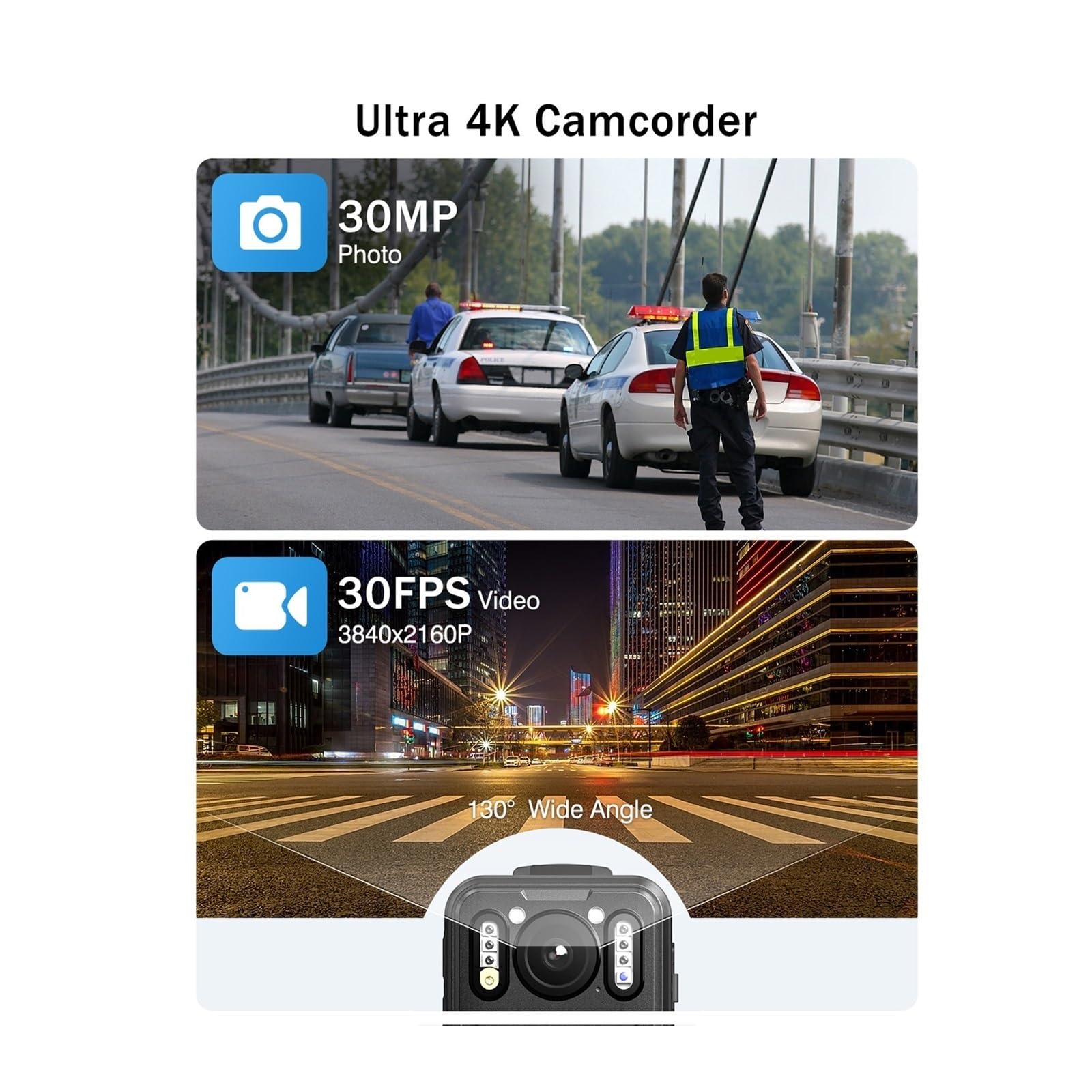 Cámara Desgastada por El Cuerpo con Baterías For Grabar Videocámaras Cámara De Video
