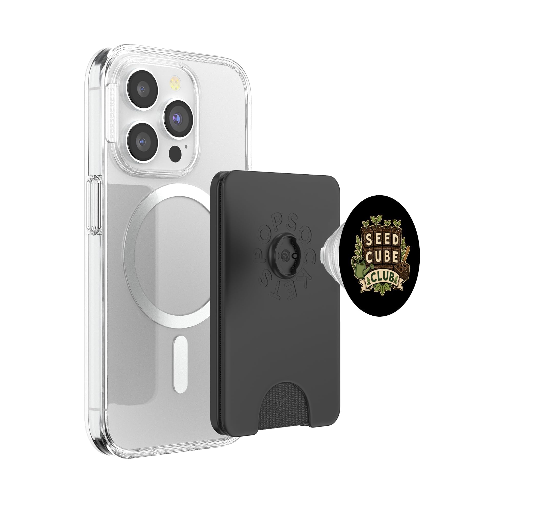 Seed Cube Club Erdblock Aussaat Runde PopSockets PopWallet für MagSafe