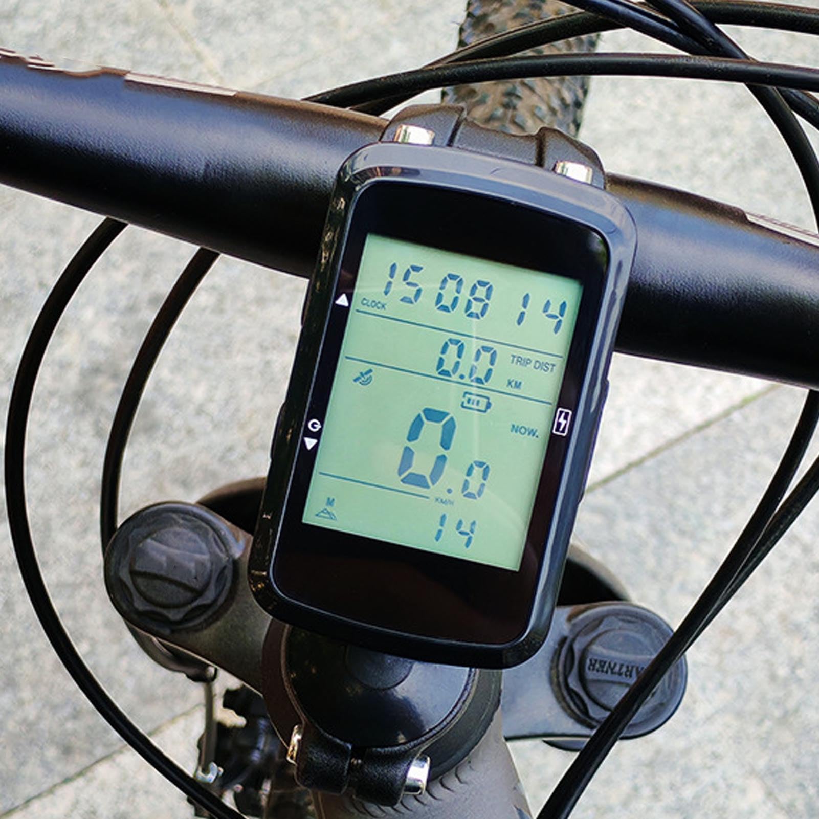 Bewinner Computer da Bici GPS, Computer da Ciclismo Wireless con Retroilluminazione, Display LCD da 2,4 Pollici, Contachilometri Bici Impermeabile, Durata della Batteria di 28 Ore