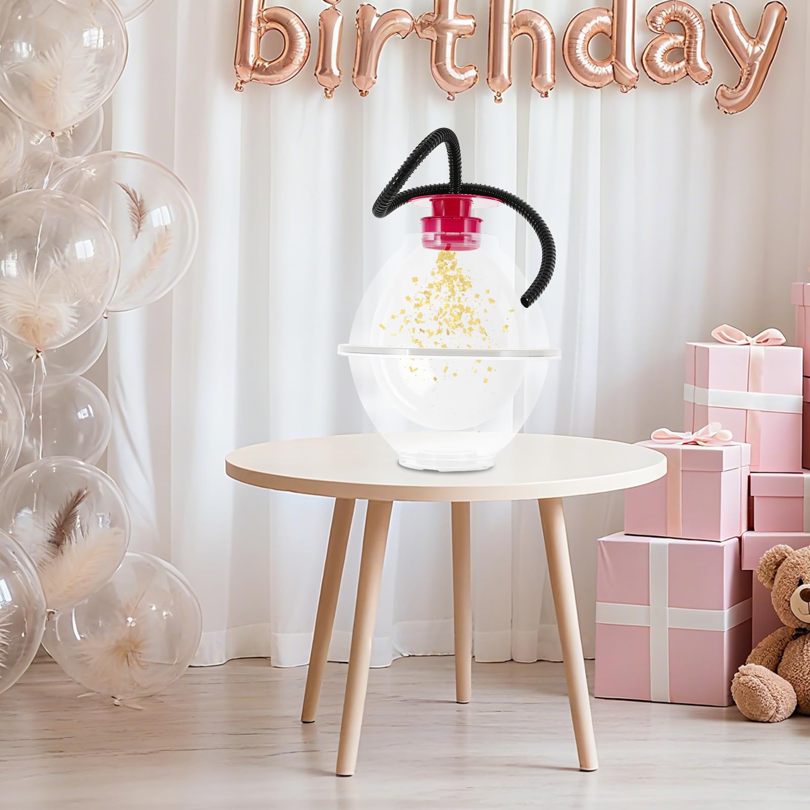Juego completo profesional de relleno de globos, herramienta creativa para rellenar globos para regalos y decoración de fiestas, bodas y cumpleaños, incluye accesorios de montaje en rojo o
