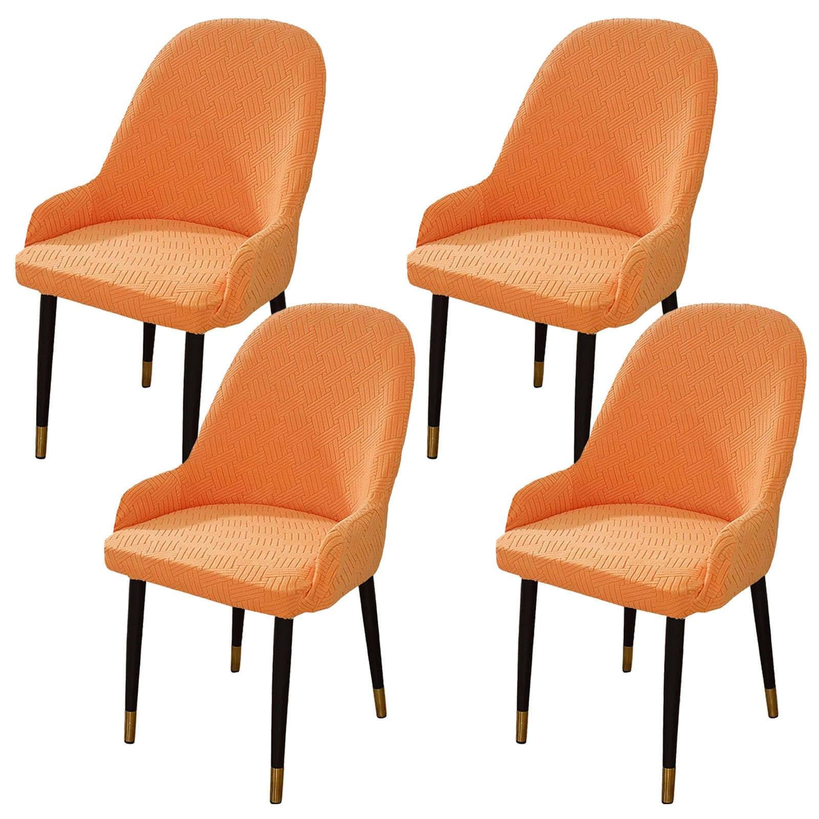 Housse de chaise avec accoudoirs lavable et extensible gris foncé x6