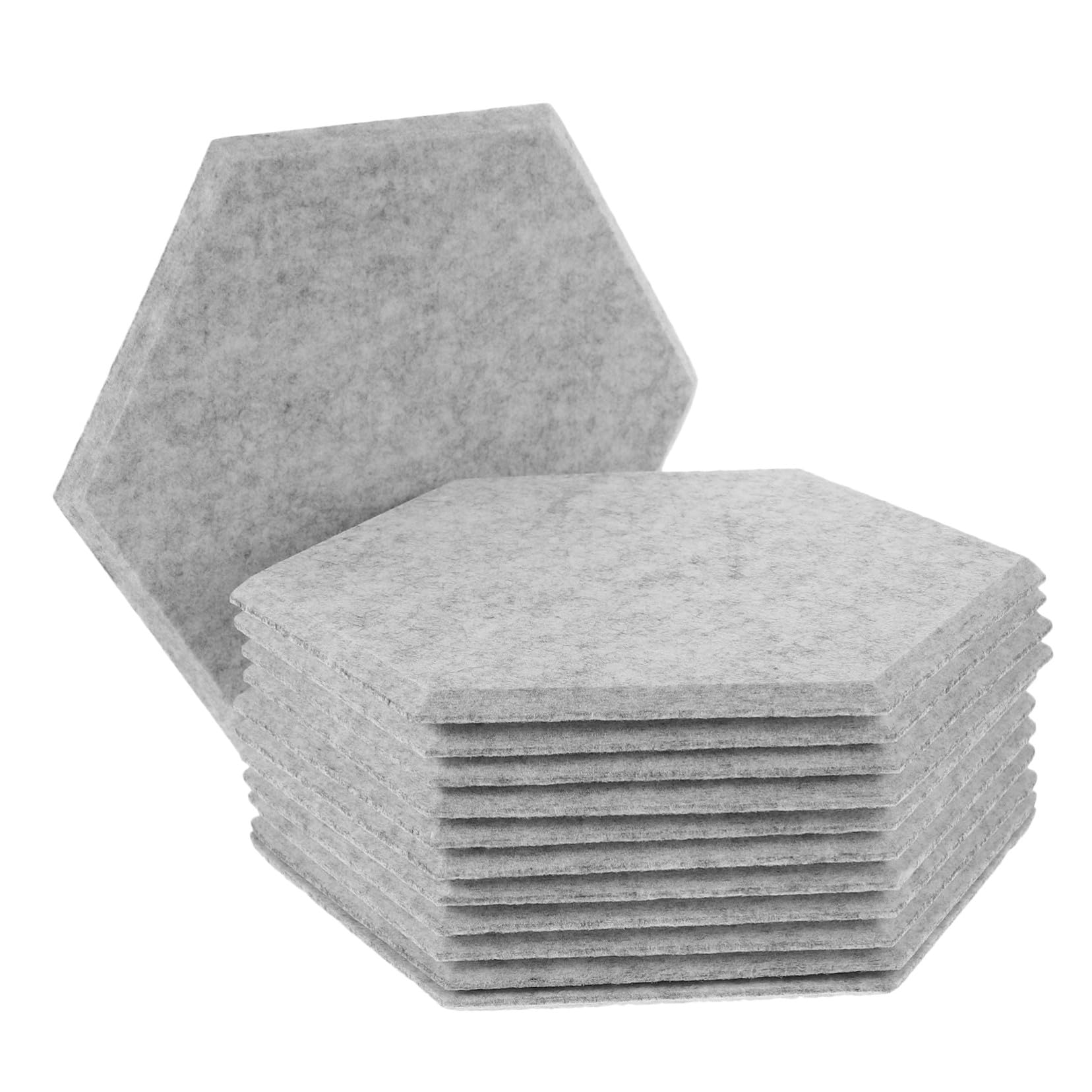STOBAZA 12 piezas Paneles Acústicos para Pared Fieltro Insonorizante Gris Plata Material Absorbente Sonido Aislamiento para Estudio Oficina Hogar