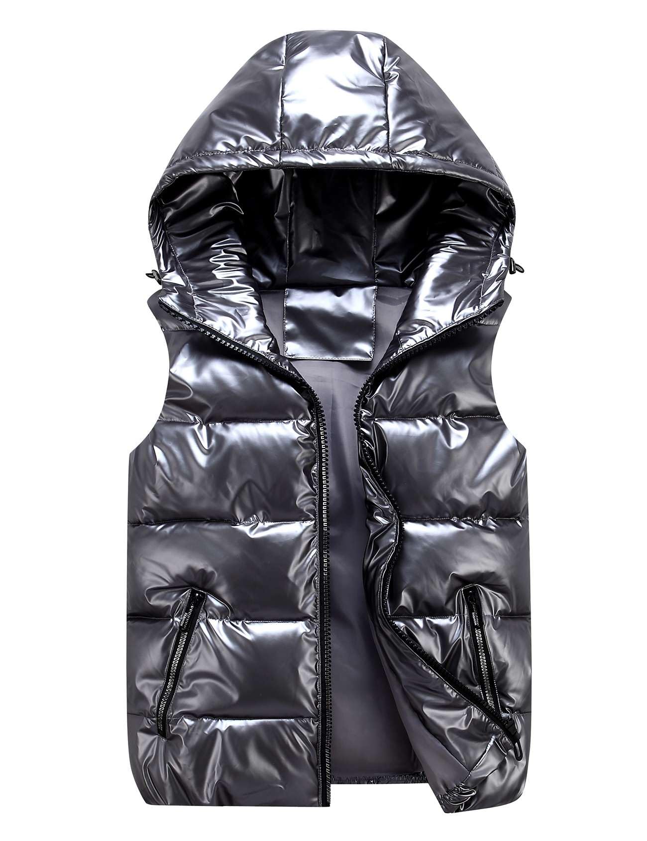 Echinodon Jungen Steppweste mit Kapuze Kinder Teenager Winter Weste Outdoor Wasserabweisend Winddicht Warm Herren Weste