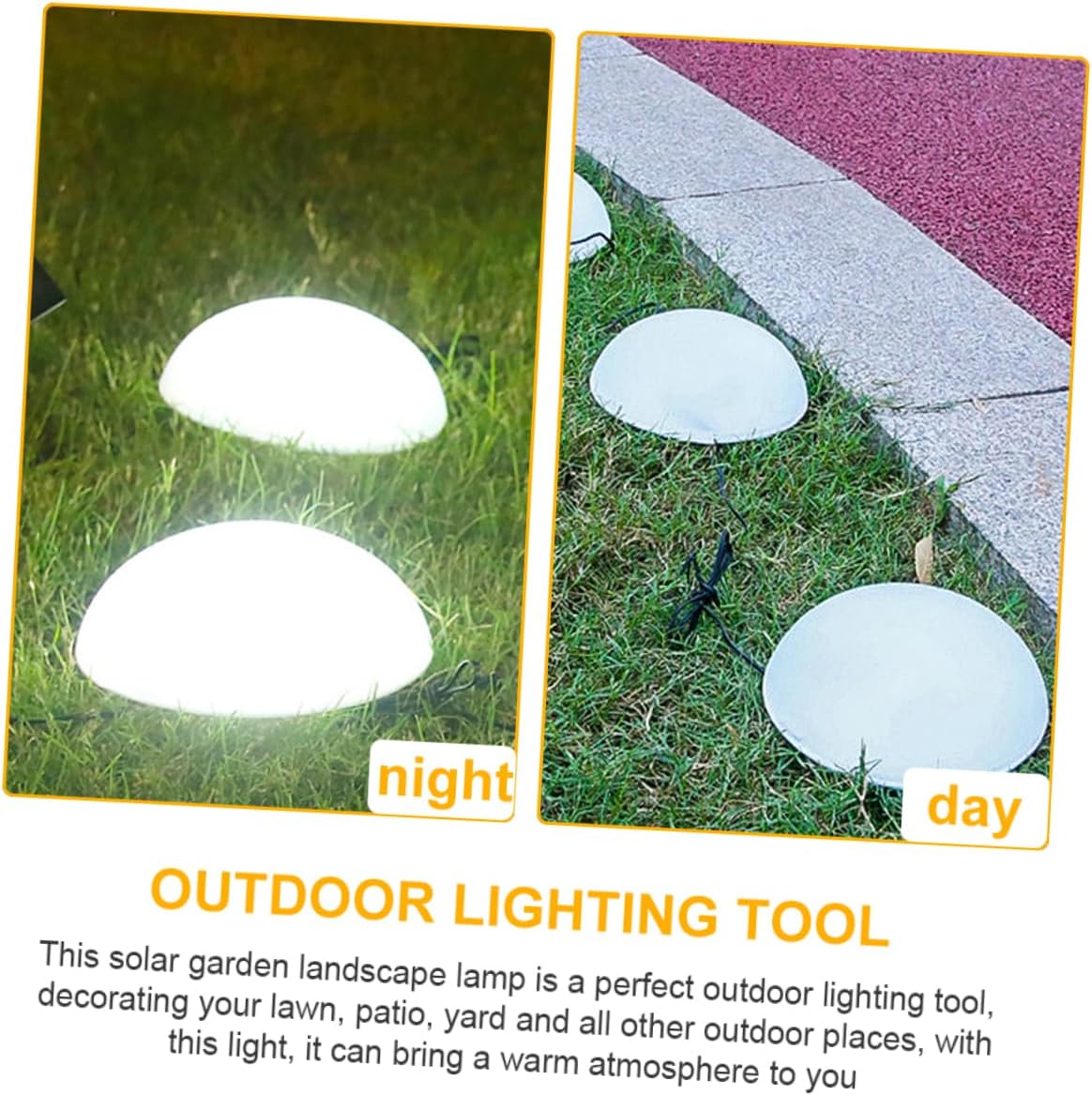 VILLCASE Solar Ground Insert Light 5-in-1 Hemisphere Design Waterproof Outdoor Garden Lamp Pathway Decoration Light Suitable for Parks and Villas