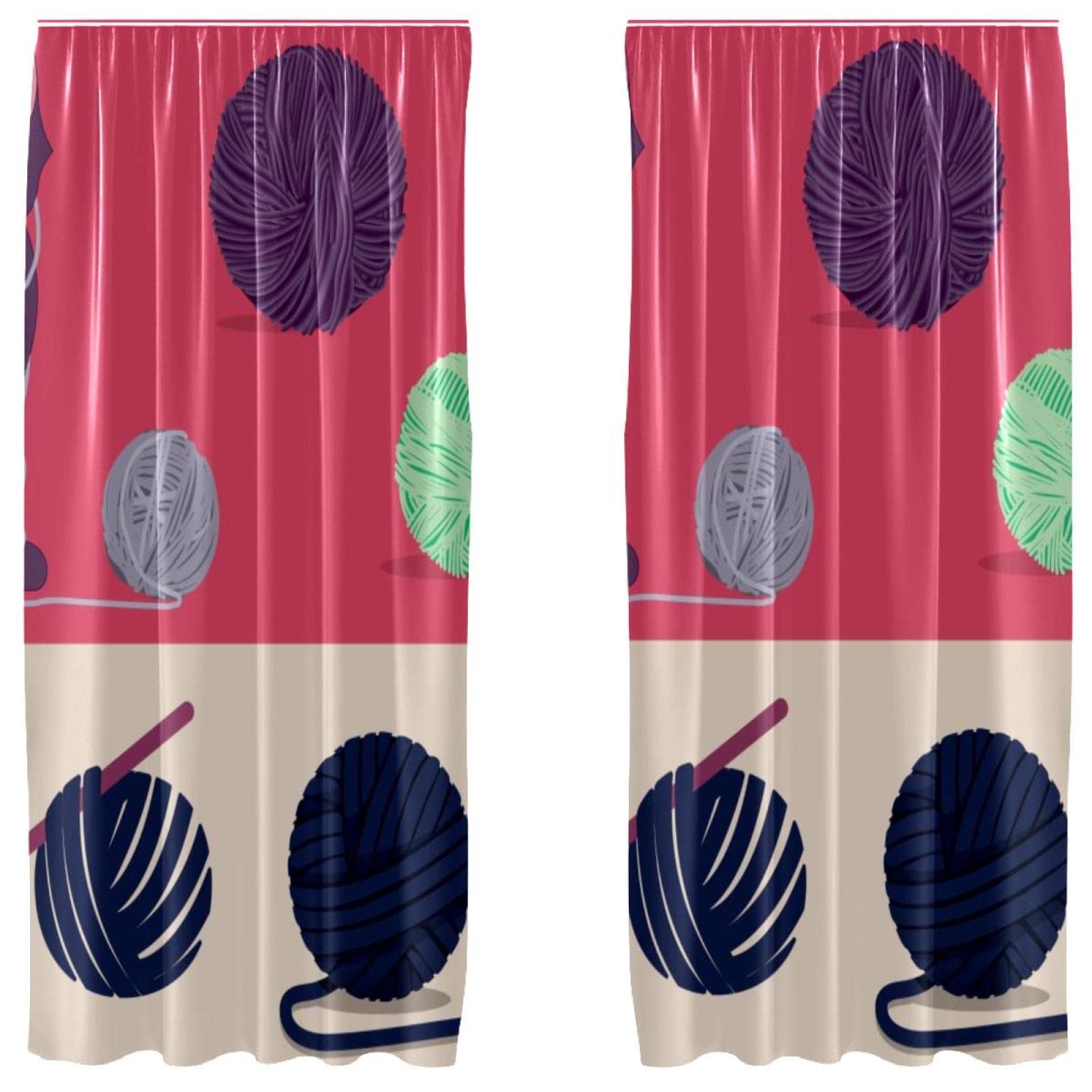 Cortinas de panel rosa de 55 x 84 pulgadas juego de 2 paneles decorativos ligeros para ventanas altas