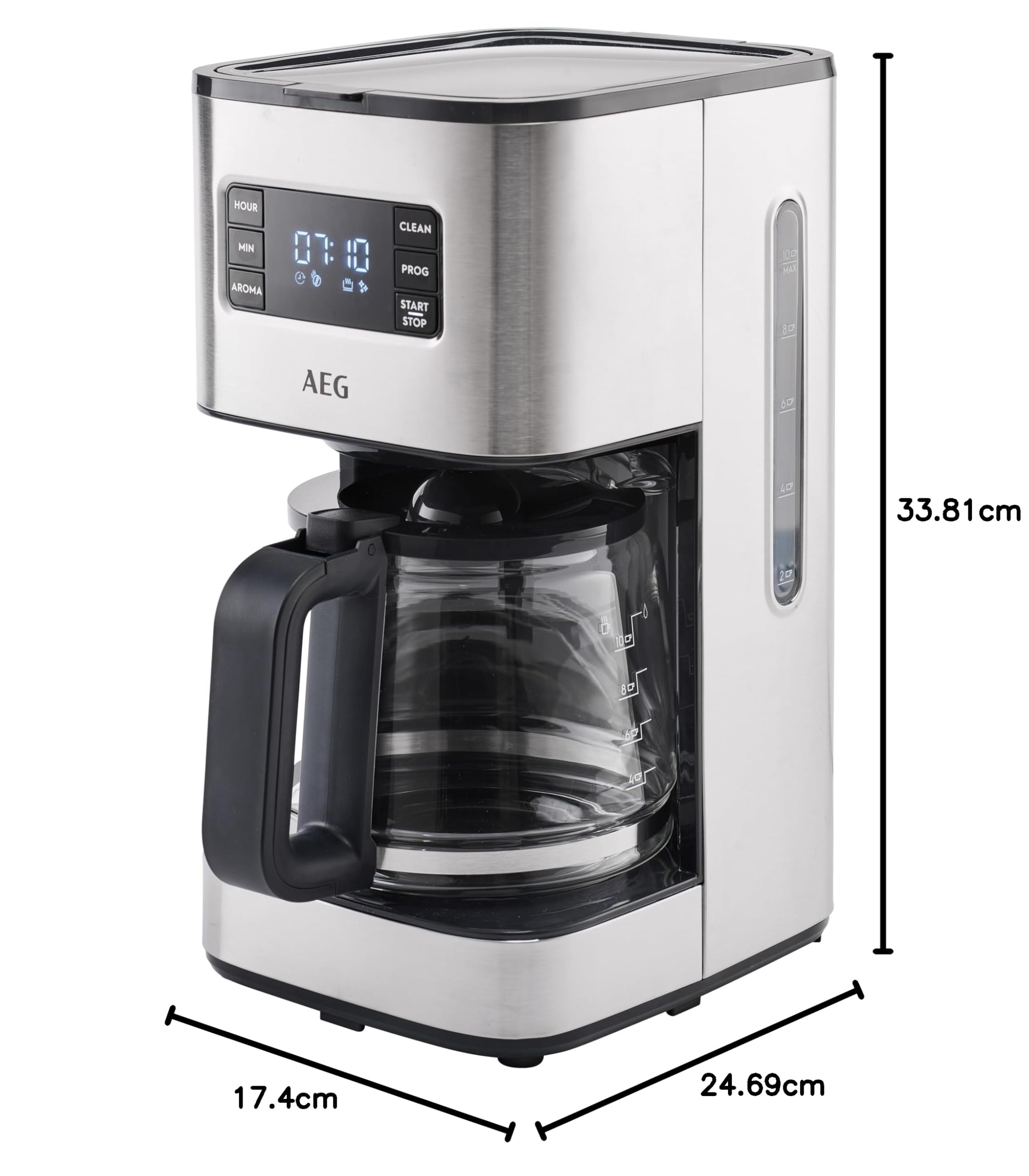 AEG Kaffeemaschine Deli 5, 1,5 l, Programmierbarer Timer, Warmhaltefunktion, Sicherheitsabschaltung, Wasserstandsanzeige, Optimale Mengendosierung, Anti-Tropf-Funktion, Edelstahl, CM5-1-6ST