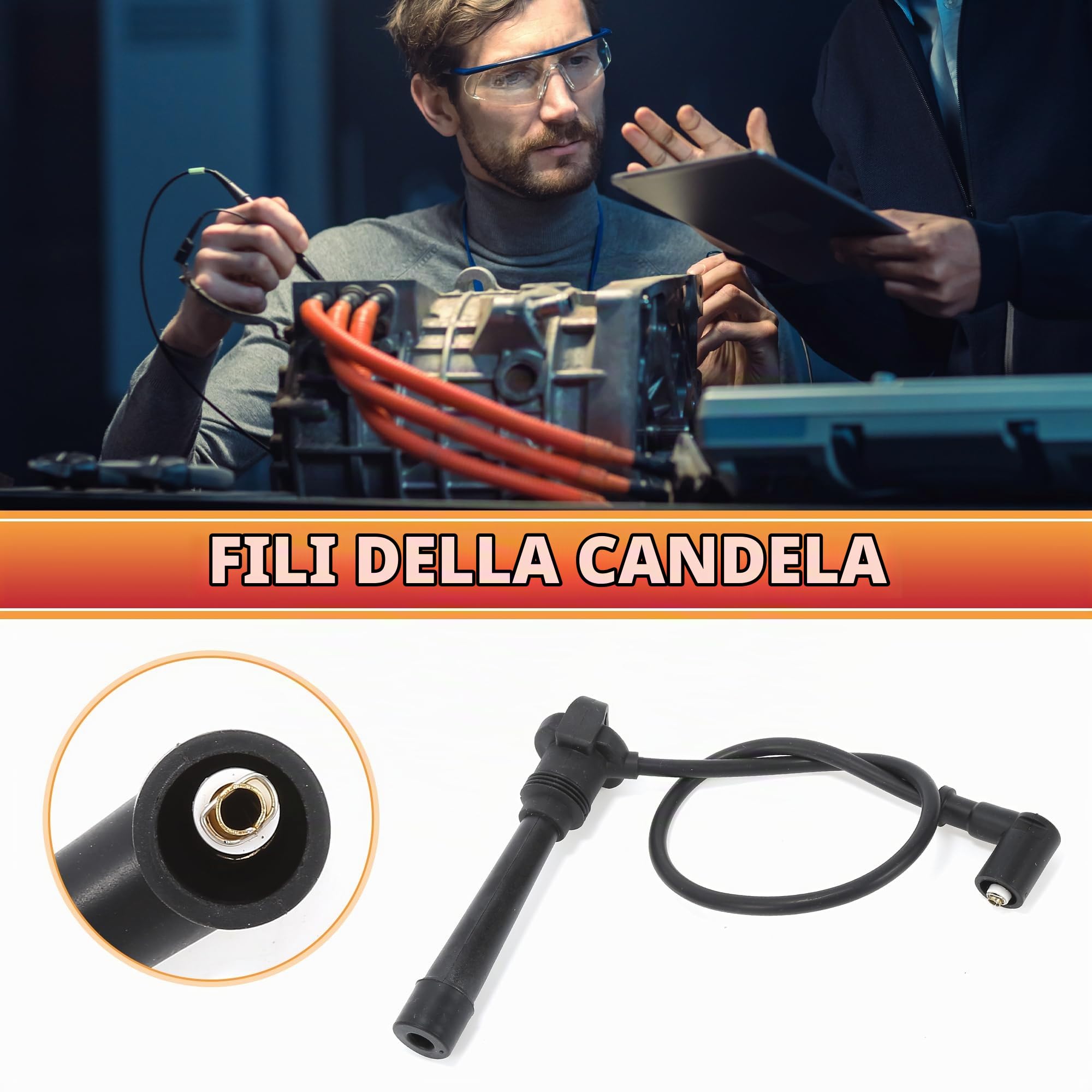 QUARKZMAN Bobina Candele Cavi Cavo di Accensione per Fiat Brava 1998-2002 No.46743086 - Pacco da 4