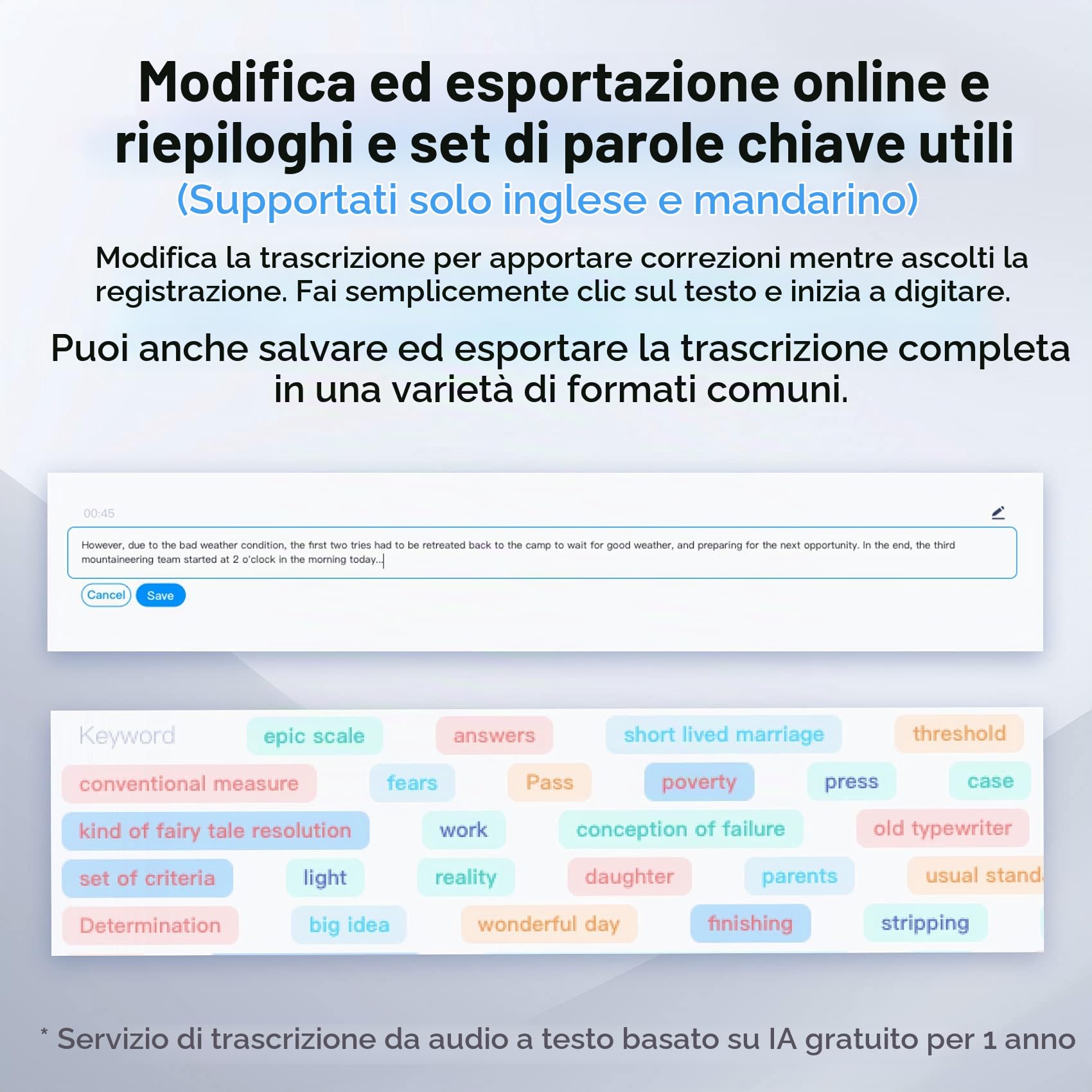 Mobvoi Mini Registratore vocale digitale Riduzione del rumore Portatile Trascrizione magnetica da audio a testo Memoria da 500 ore Caricatore USB a batteria lunga per interviste Conferenze Riunioni