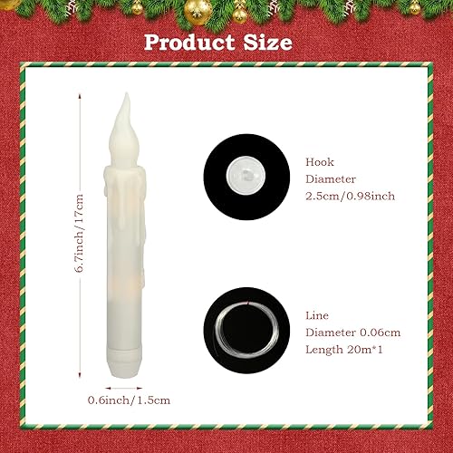 Miniatura 2 de Floating Candles with Magic Wand Remote Control, 12 PCs Flameless Candles Hanging Window Taper Candles Set Flickering Warm Light Floating Battery