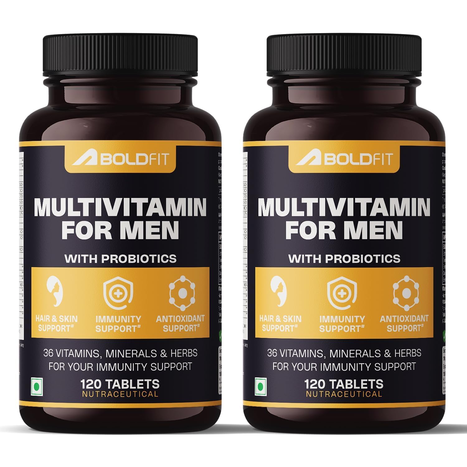 Boldfit Multivitamin tablet for Men Enriched with Probiotics, Vitamin C, E, B12, B6, Zinc & Grape Extract Daily Health & Nutritional Support –240 Multi Vitamin Tablets