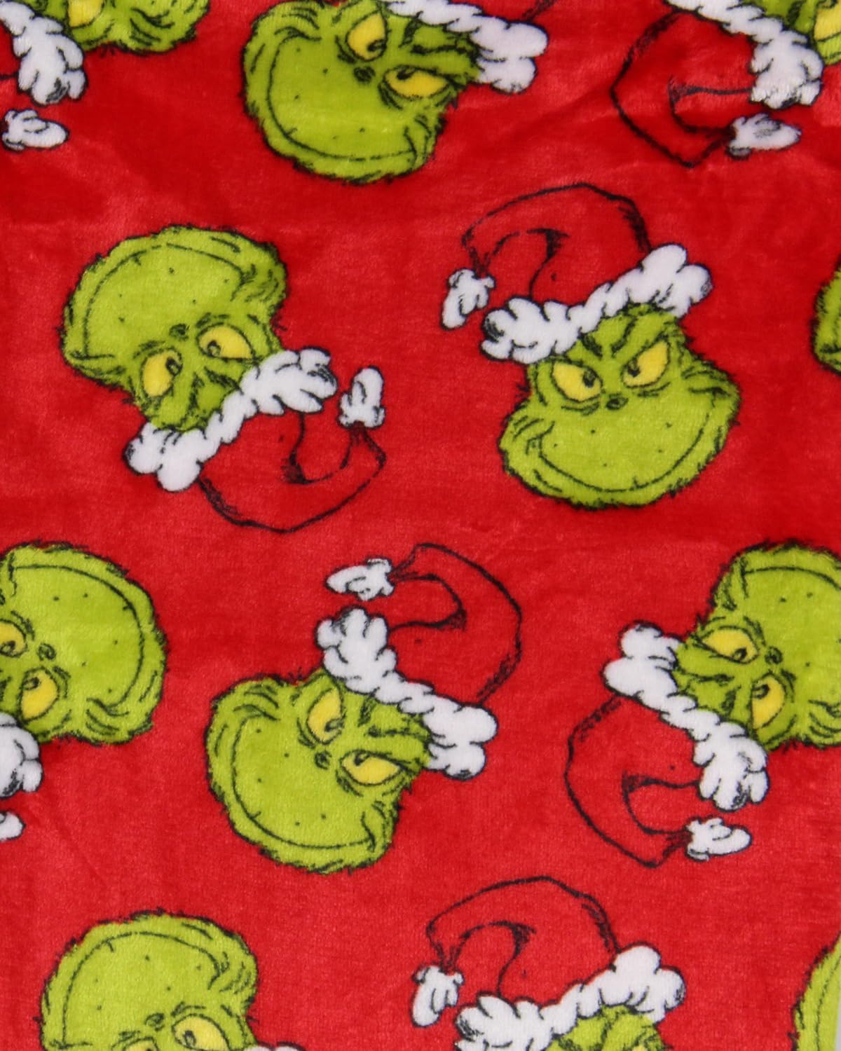 Dr. Seuss Men's GRINCH Santa Claus Toss Print Super Minky Fleece Lounge Pajama Pants - Image 4