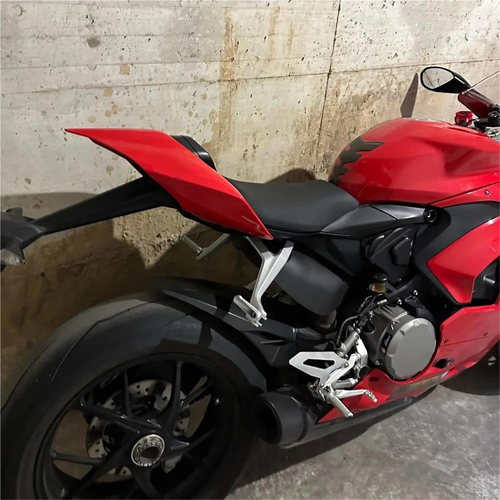 Generisch Motorrad-Heckabdeckung, Heckverkleidung, Einzelsitzabdeckung, Heckhöcker Für Ducati Für Panigale V4 V4S V4R V2 2018-2023(Red A Set)