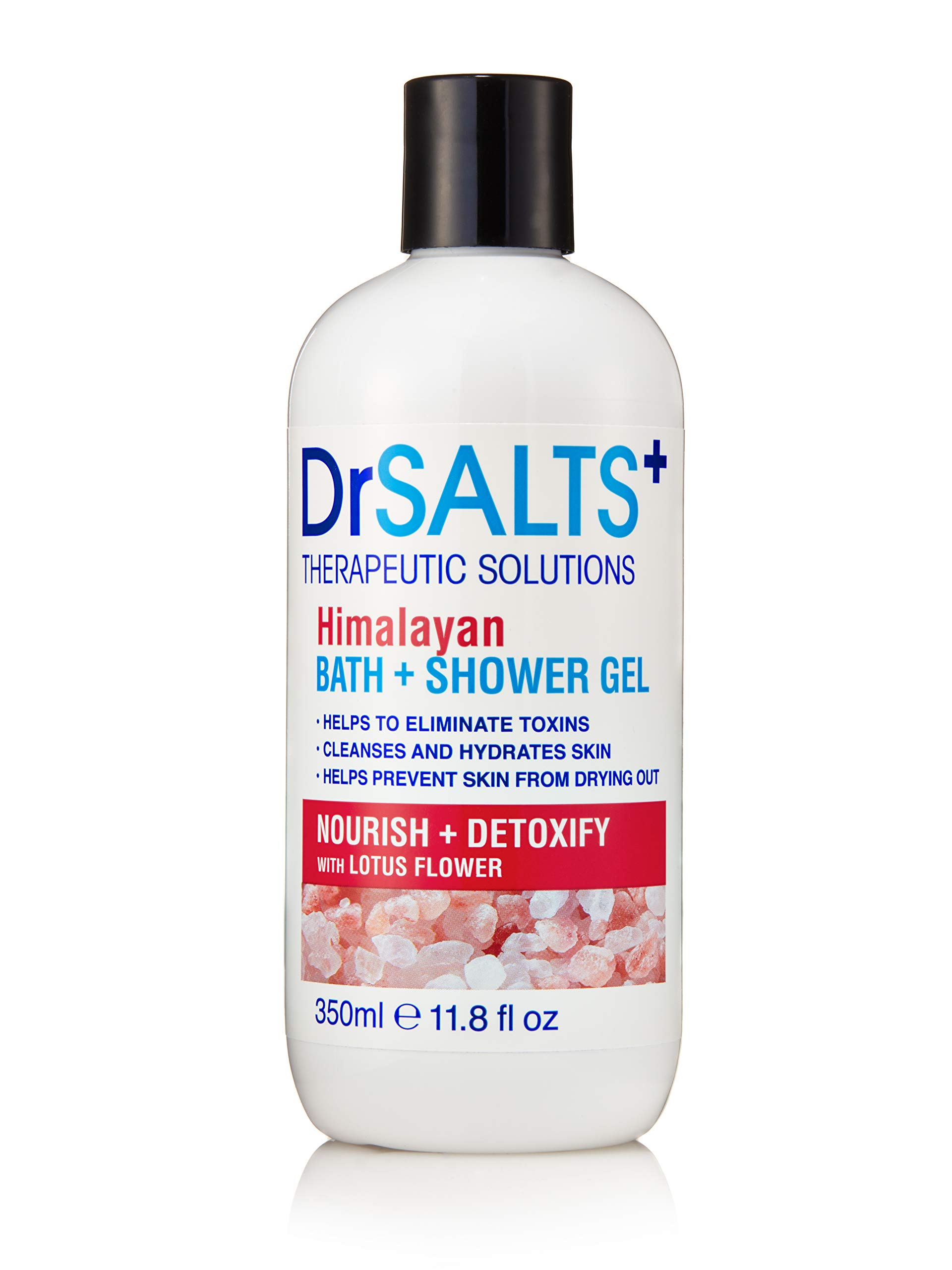 Drsalts Himalayan Salts Bath & Shower Gel Rejuvenate & Replenish Essential Minerals. Essential For Staying Healthy, Lotus Flower Extract Contains Anti-Oxidants. Detoxify Relax & Relieve Stress 350ml