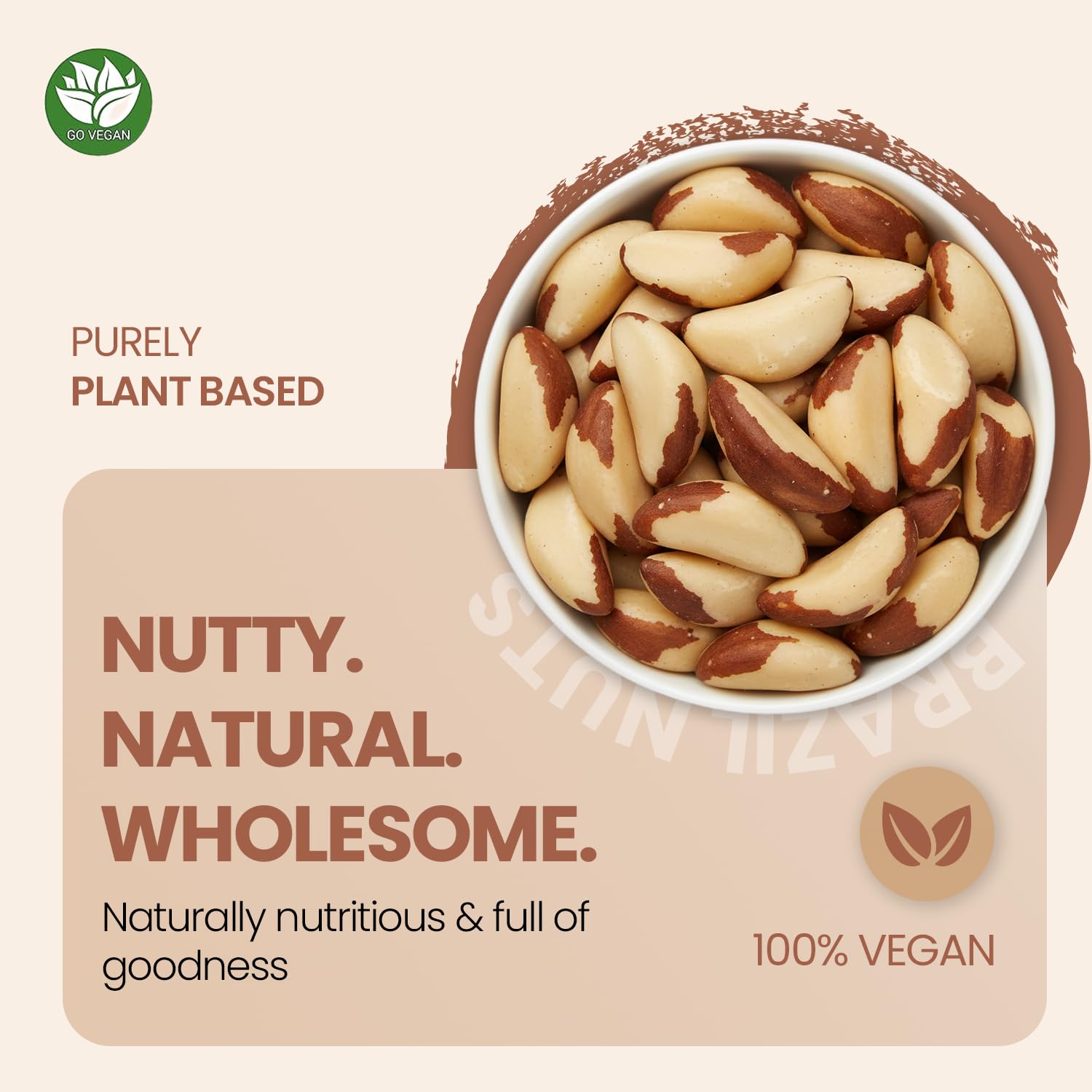 GoVegan Premium Brazil Nuts 250gm | 100% Natural & Vegan | Rich in Selenium, Protein & Healthy Fats | Superfood for Energy