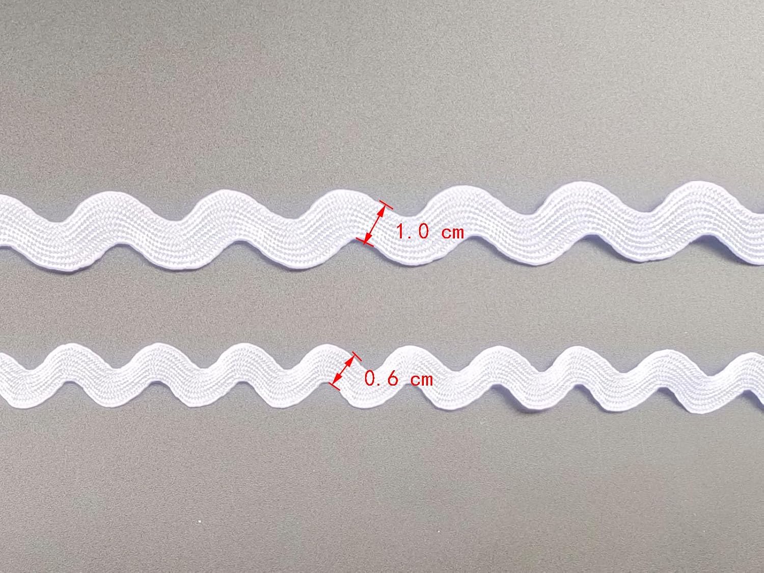 Rick Rack Trim 6mm 25 Yards Wave Bending Fringe Trim for Sewing Accessories Craft (White, 6mm, 260610)